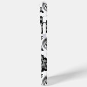 Coques Case-Mate iPhone Motif Damassé Rococo Gris Noir Blanc (Verso / Gauche)