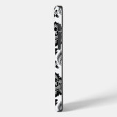 Coques Case-Mate iPhone Motif Damassé Rococo Gris Noir Blanc (Verso / Gauche)