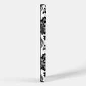 Coques Case-Mate iPhone Motif Damassé Rococo Gris Noir Blanc (Verso / Droite)