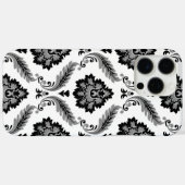 Coques Case-Mate iPhone Motif Damassé Rococo Gris Noir Blanc (Verso (horizontal))