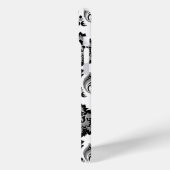 Coques Case-Mate iPhone Motif Damassé Rococo Gris Noir Blanc (Verso / Gauche)