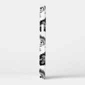 Coques Case-Mate iPhone Motif Damassé Rococo Gris Noir Blanc (Verso / Droite)