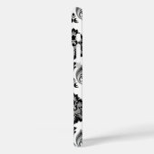 Coques Case-Mate iPhone Motif Damassé Rococo Gris Noir Blanc (Verso / Gauche)