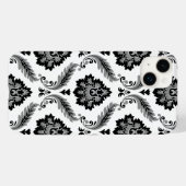 Coques Case-Mate iPhone Motif Damassé Rococo Gris Noir Blanc (Verso (horizontal))