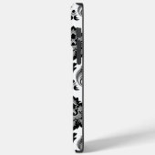 Coques Case-Mate iPhone Motif Damassé Rococo Gris Noir Blanc (Verso / Gauche)