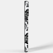 Coques Case-Mate iPhone Motif Damassé Rococo Gris Noir Blanc (Verso / Droite)