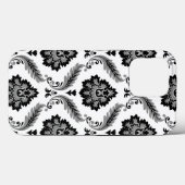 Coques Case-Mate iPhone Motif Damassé Rococo Gris Noir Blanc (Verso (horizontal))