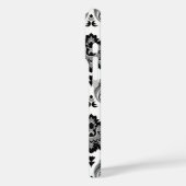 Coques Case-Mate iPhone Motif Damassé Rococo Gris Noir Blanc (Verso / Gauche)