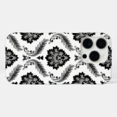 Coques Case-Mate iPhone Motif Damassé Rococo Gris Noir Blanc (Verso (horizontal))