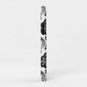Coques Case-Mate iPhone Motif Damassé Rococo Gris Noir Blanc (Dos/Droite)