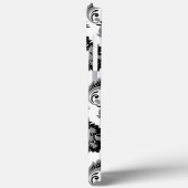 Coques Case-Mate iPhone Motif Damassé Rococo Gris Noir Blanc (Verso / Gauche)