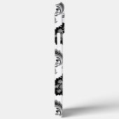 Coques Case-Mate iPhone Motif Damassé Rococo Gris Noir Blanc (Verso / Droite)