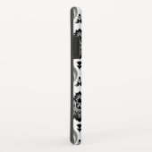 Coques Case-Mate iPhone Motif Damassé Rococo Gris Noir Blanc (Dos/Droite)
