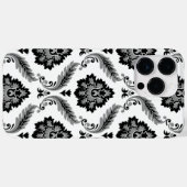 Coques Case-Mate iPhone Motif Damassé Rococo Gris Noir Blanc (Verso (horizontal))