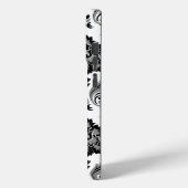 Coques Case-Mate iPhone Motif Damassé Rococo Gris Noir Blanc (Verso / Gauche)