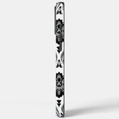 Coques Case-Mate iPhone Motif Damassé Rococo Gris Noir Blanc (Verso / Gauche)