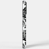 Coques Case-Mate iPhone Motif Damassé Rococo Gris Noir Blanc (Verso / Droite)