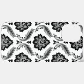 Coques Case-Mate iPhone Motif Damassé Rococo Gris Noir Blanc (Retour (horizontal))