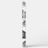 Coques Case-Mate iPhone Motif Damassé Rococo Gris Noir Blanc (Verso / Gauche)