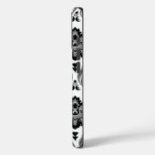 Coques Case-Mate iPhone Motif Damassé Rococo Gris Noir Blanc (Verso / Gauche)