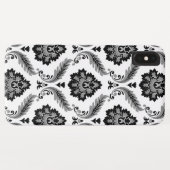 Coques Case-Mate iPhone Motif Damassé Rococo Gris Noir Blanc (Dos (Horizontal))