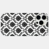 Coques Case-Mate iPhone Motif Damassé Rococo Noir sur Blanc (Verso (horizontal))