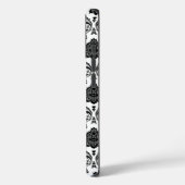 Coques Case-Mate iPhone Motif Damassé Rococo Noir sur Blanc (Verso / Gauche)
