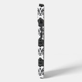 Coques Case-Mate iPhone Motif Damassé Rococo Noir sur Blanc (Verso / Gauche)