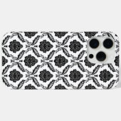 Coques Case-Mate iPhone Motif Damassé Rococo Noir sur Blanc (Verso (horizontal))