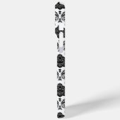 Coques Case-Mate iPhone Motif Damassé Rococo Noir sur Blanc (Verso / Gauche)