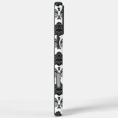 Coques Case-Mate iPhone Motif Damassé Rococo Noir sur Blanc (Verso / Droite)