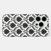 Coques Case-Mate iPhone Motif Damassé Rococo Noir sur Blanc (Verso (horizontal))