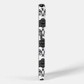 Coques Case-Mate iPhone Motif Damassé Rococo Noir sur Fond Blanc (Verso / Droite)