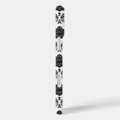 Coques Case-Mate iPhone Motif Damassé Rococo Noir sur Fond Blanc (Verso / Droite)