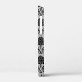 Coques Case-Mate iPhone Motif Damassé Rococo Noir sur Gris (Verso / Gauche)