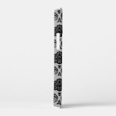 Coques Case-Mate iPhone Motif Damassé Rococo Noir sur Gris (Verso / Droite)
