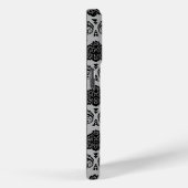 Coques Case-Mate iPhone Motif Damassé Rococo Noir sur Gris (Verso / Droite)