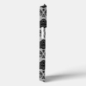 Coques Case-Mate iPhone Motif Damassé Rococo Noir sur Gris (Verso / Droite)