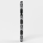 Coques Case-Mate iPhone Motif Damassé Rococo Noir sur Gris (Dos/Droite)