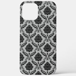 Case-Mate iPhone Case Motif Damassé Rococo Noir sur Gris