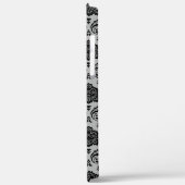 Coques Case-Mate iPhone Motif Damassé Rococo Noir sur Gris (Verso / Gauche)