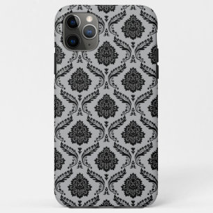 Case-Mate iPhone Case Motif Damassé Rococo Noir sur Gris
