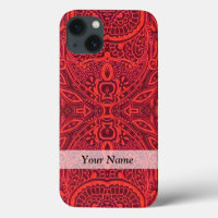 Motif damassé rouge
