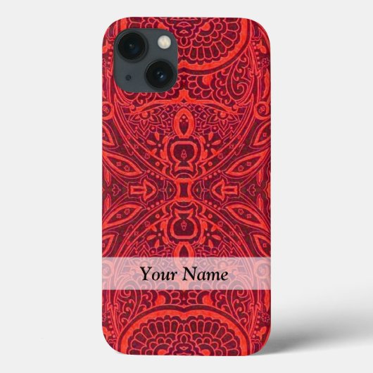 Coques Case-Mate iPhone Motif damassé rouge (Verso)