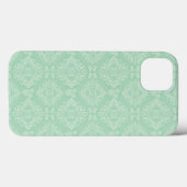 Coques Case-Mate iPhone Motif damassé vert (Verso (horizontal))