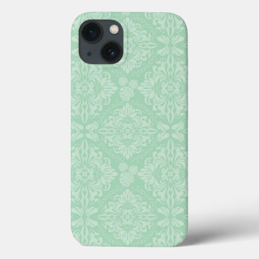 Coques Case-Mate iPhone Motif damassé vert (Verso)