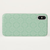 Coques Case-Mate iPhone Motif damassé vert (Dos (Horizontal))