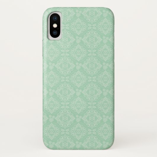 Coques Case-Mate iPhone Motif damassé vert (Dos)