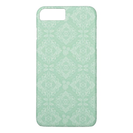 Coques Case-Mate iPhone Motif damassé vert (Dos)