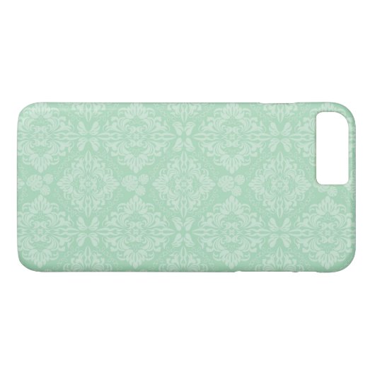 Coques Case-Mate iPhone Motif damassé vert (Dos (Horizontal))
